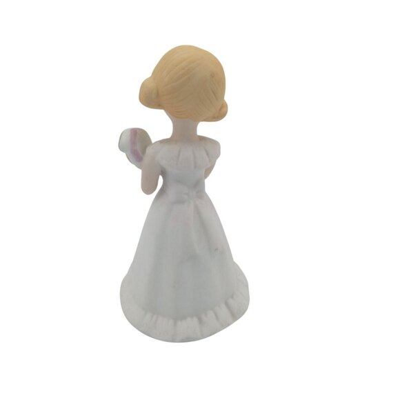 Growing Up Birthday Girls 5 Enesco 3.75" Celebration Blond Hair Blue Dress 1981 - Picture 4 of 16